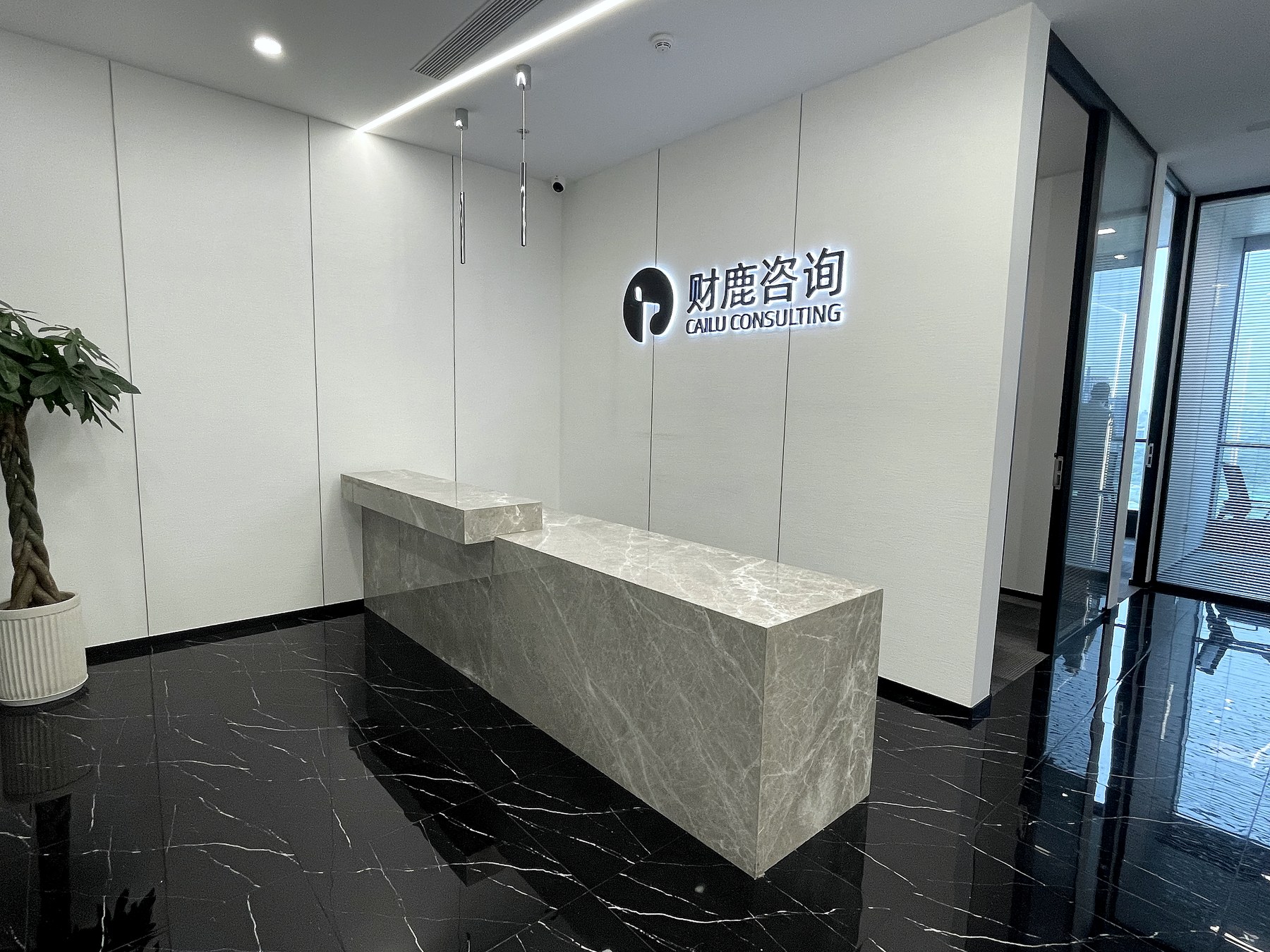 财鹿咨询办公前台侧面
